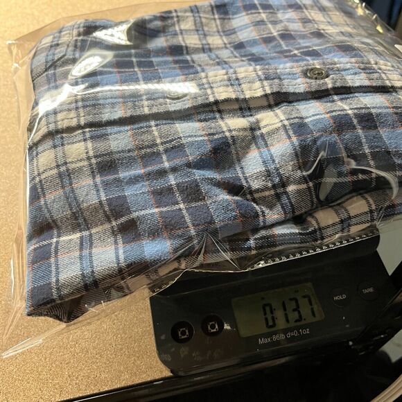 Eddie Bauer Shirt Mens XL Blue Plaid Flannel Button-Up Hiking Outdoor Chore Barn - Picture 12 of 12